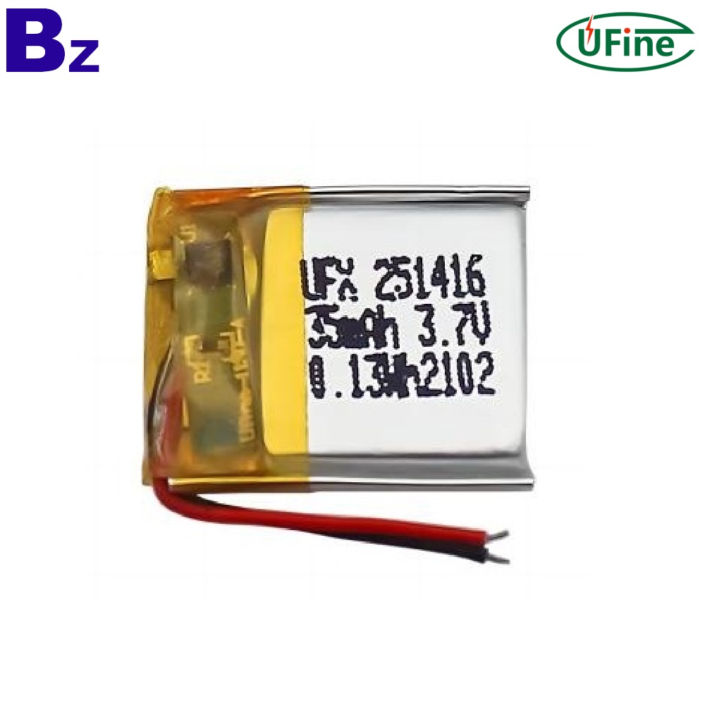 251416 3.7V 35mAh 리튬 폴리머 배터리