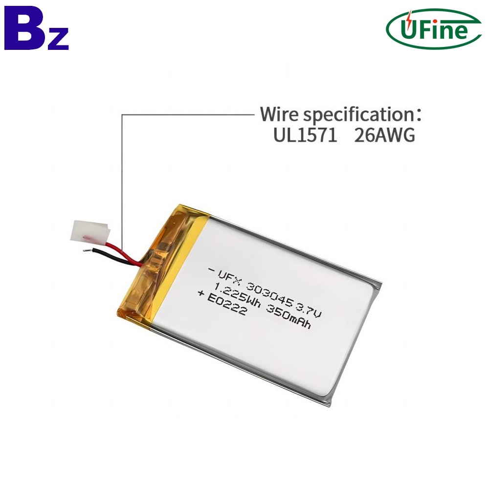 303045 3.7V 350mAh 리튬 이온 배터리