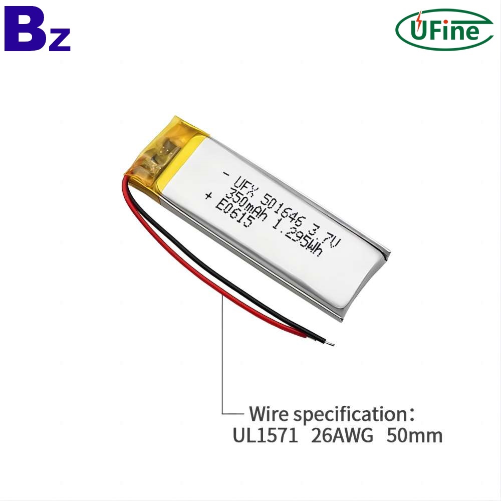 501646 3.7V 350mAh 리튬 이온 배터리