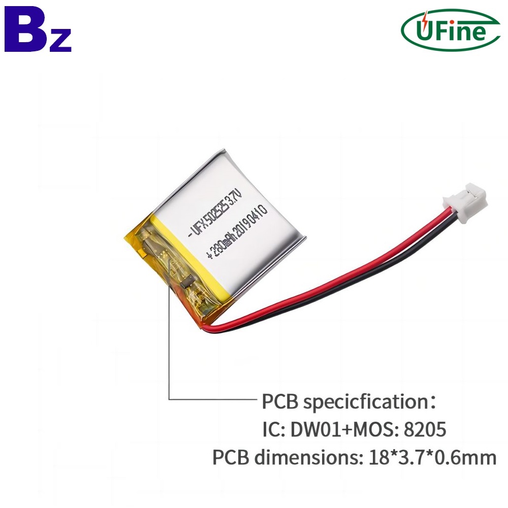 원격 제어용 3.7V 280mAh 배터리