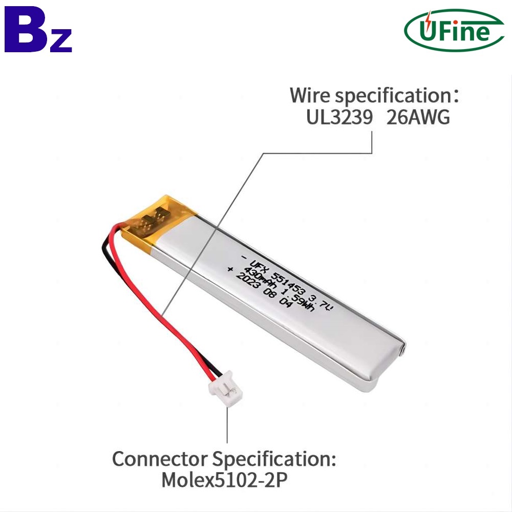 LED 조명용 430mAh Lipo 배터리