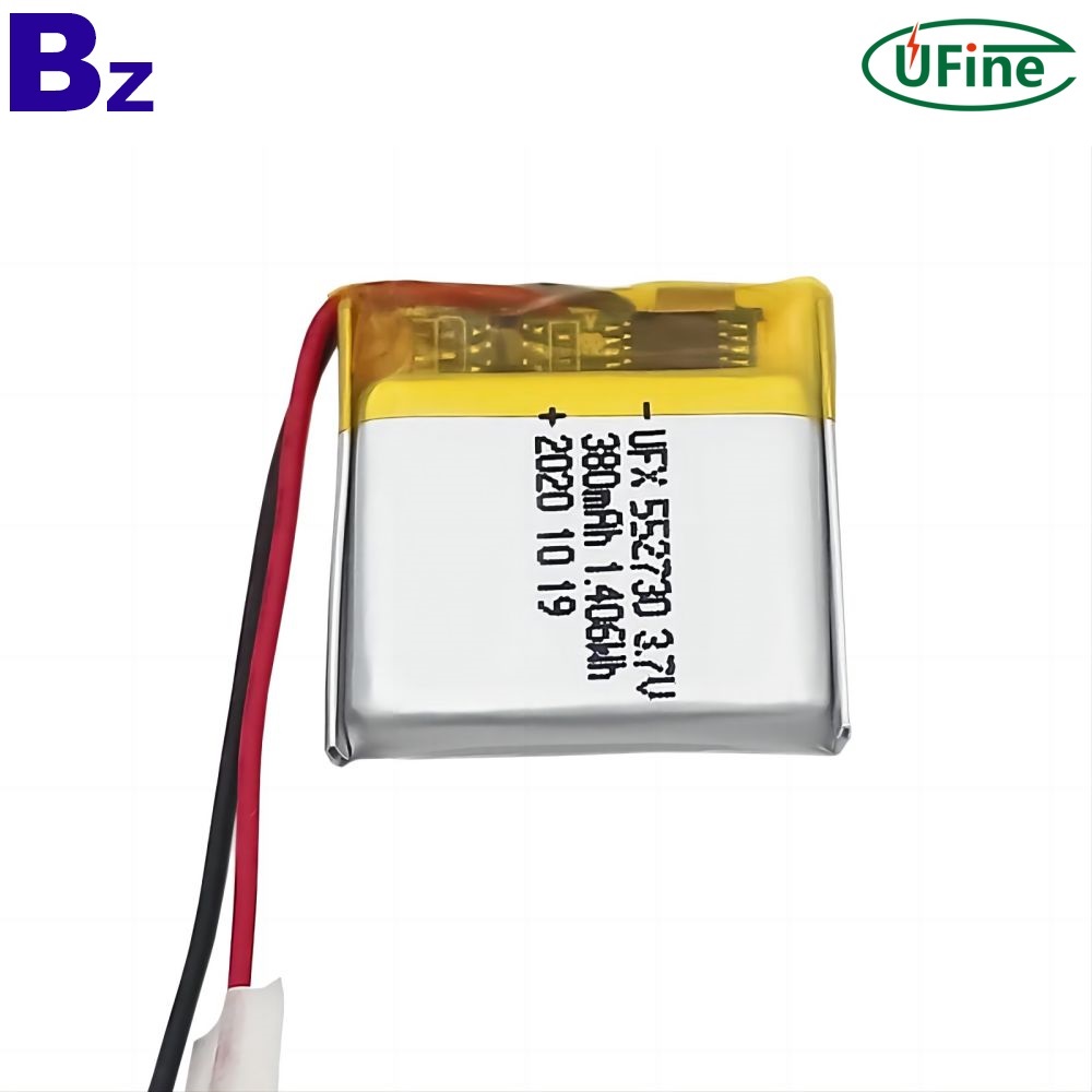 552730 3.7V 380mAh 리튬 이온 배터리를 제공합니다