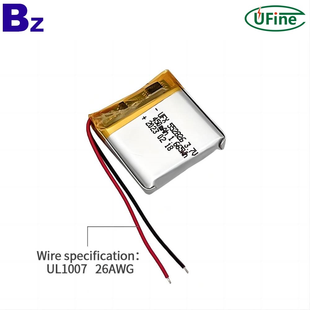 552826 3.7V 450mAh 리튬 이온 배터리