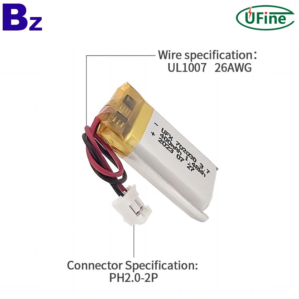 702030 3.7V 400mAh 리튬 이온 배터리