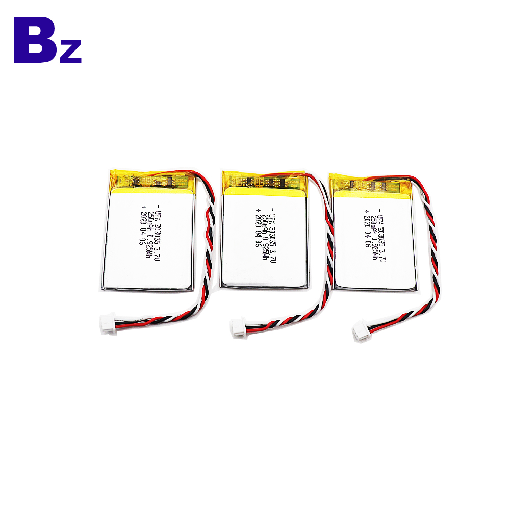 303035 250mAh 3.7V Rechargeable Lipo Battery