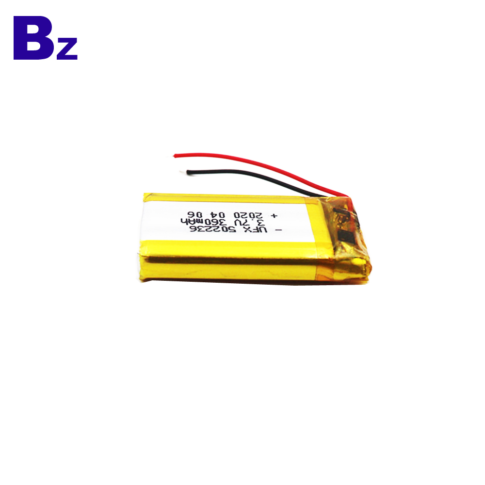 502236 360mAh 3.7V Lithium Polymer Battery